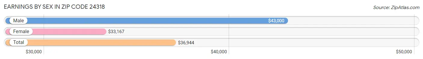 Earnings by Sex in Zip Code 24318