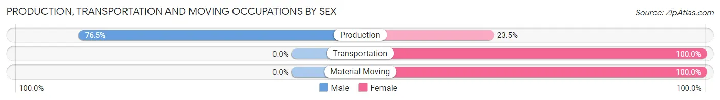 Production, Transportation and Moving Occupations by Sex in Zip Code 24323