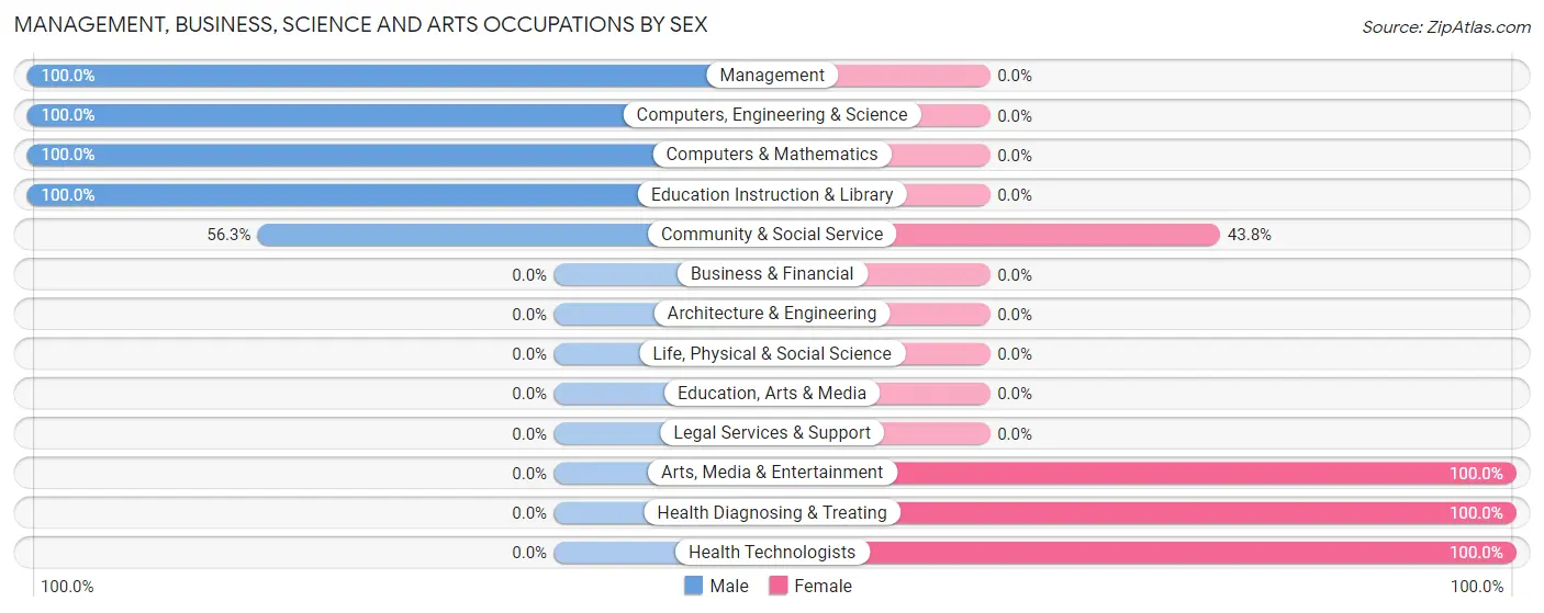 Management, Business, Science and Arts Occupations by Sex in Zip Code 24326