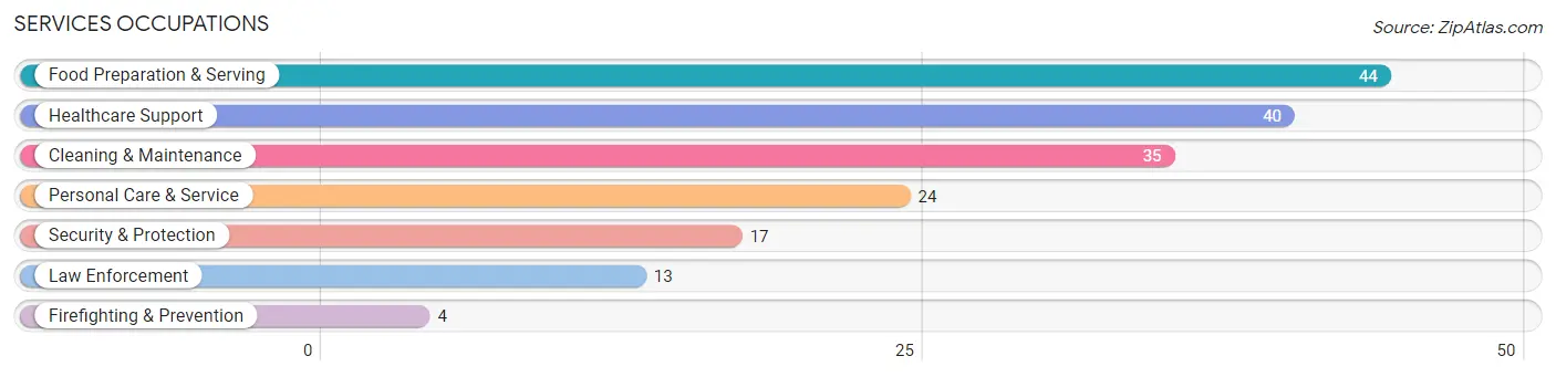 Services Occupations in Zip Code 24430