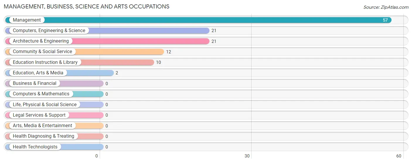 Management, Business, Science and Arts Occupations in Zip Code 24487