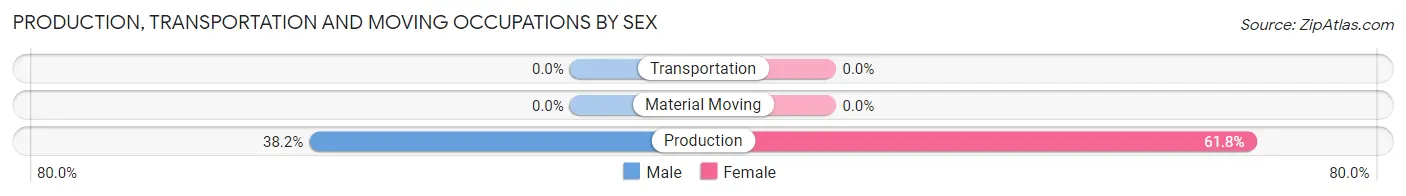Production, Transportation and Moving Occupations by Sex in Zip Code 24536
