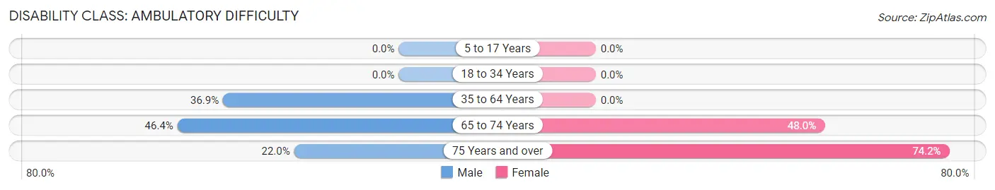 Disability in Zip Code 24599: <span>Ambulatory Difficulty</span>