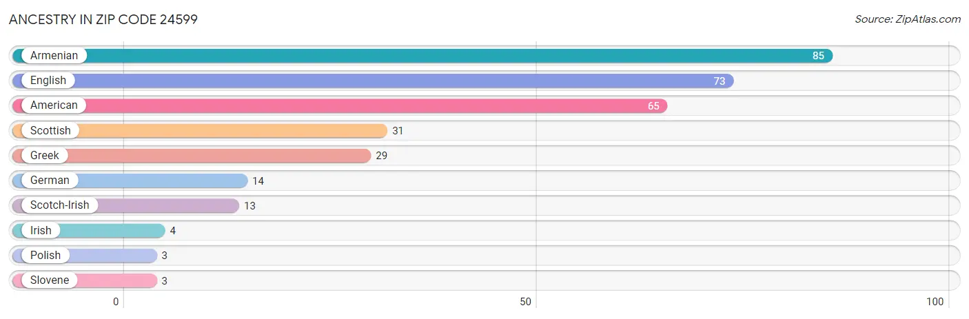 Ancestry in Zip Code 24599