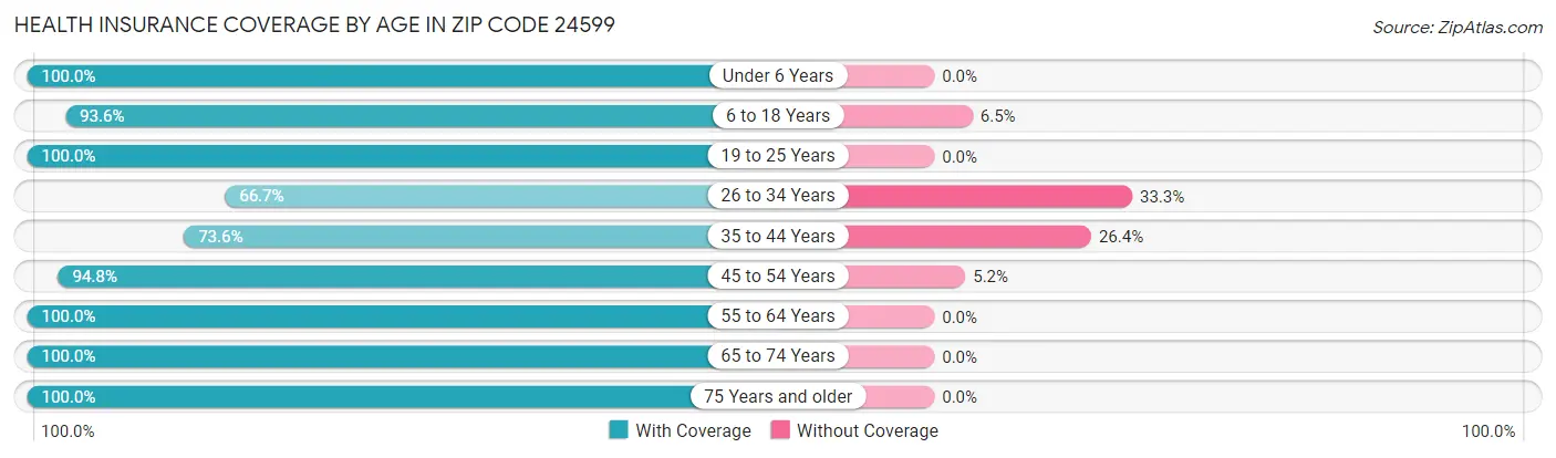 Health Insurance Coverage by Age in Zip Code 24599