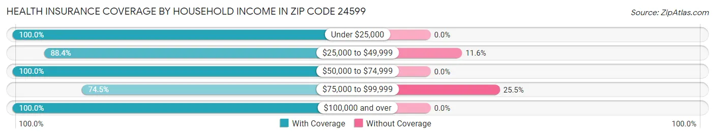 Health Insurance Coverage by Household Income in Zip Code 24599