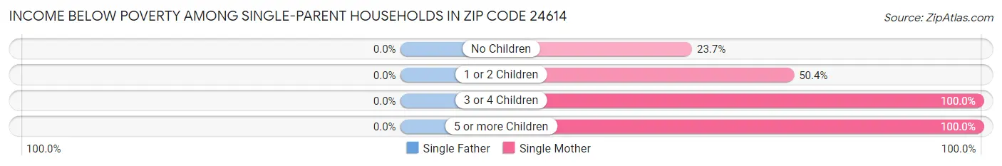Income Below Poverty Among Single-Parent Households in Zip Code 24614