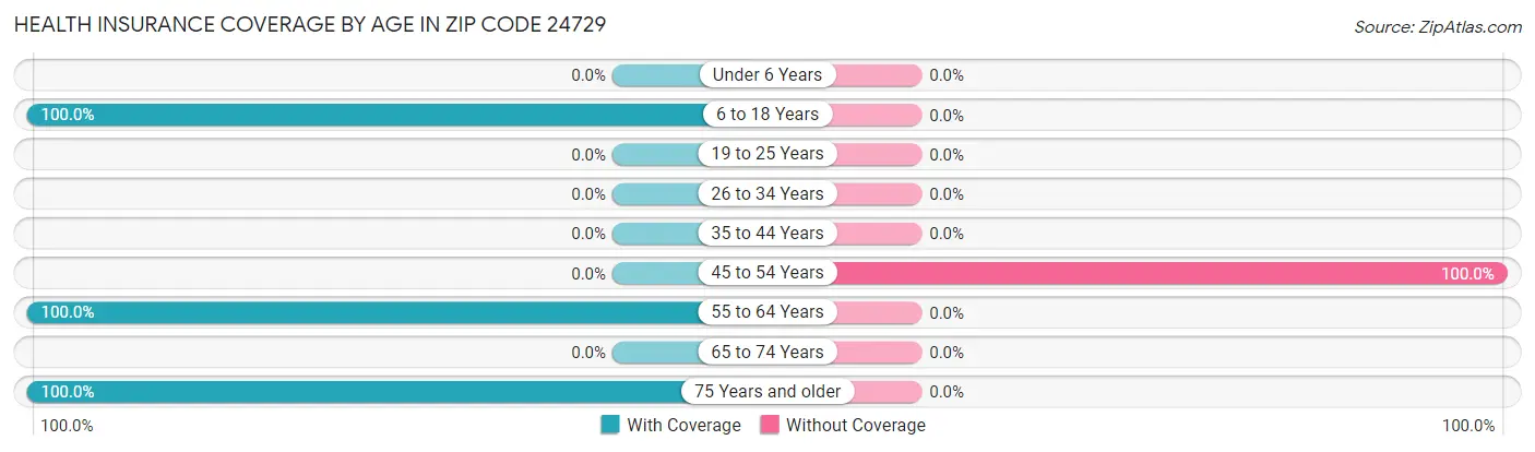 Health Insurance Coverage by Age in Zip Code 24729