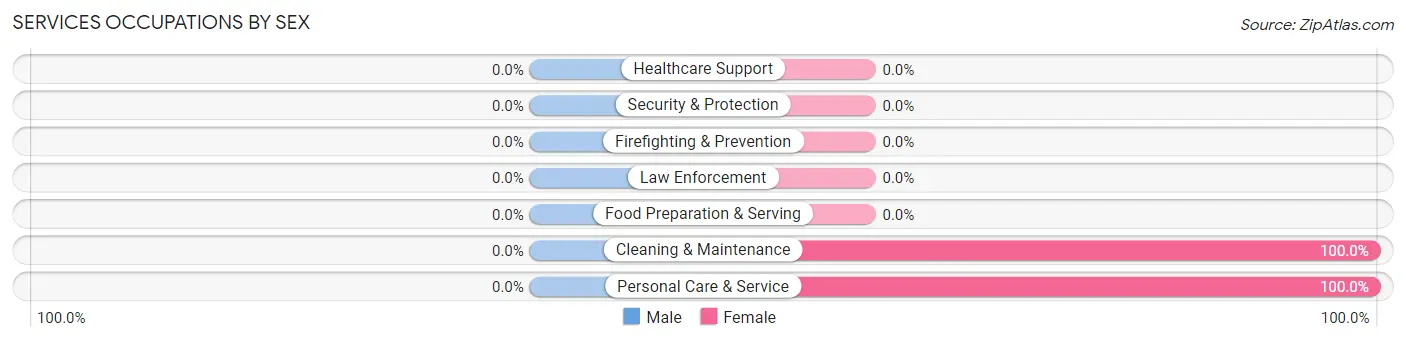 Services Occupations by Sex in Zip Code 24736