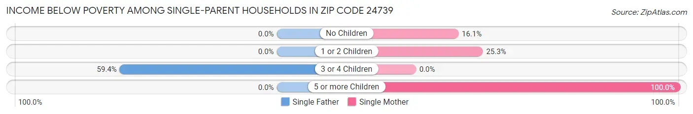 Income Below Poverty Among Single-Parent Households in Zip Code 24739