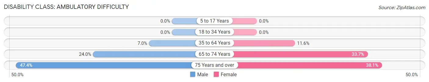 Disability in Zip Code 24740: <span>Ambulatory Difficulty</span>