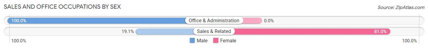 Sales and Office Occupations by Sex in Zip Code 24808