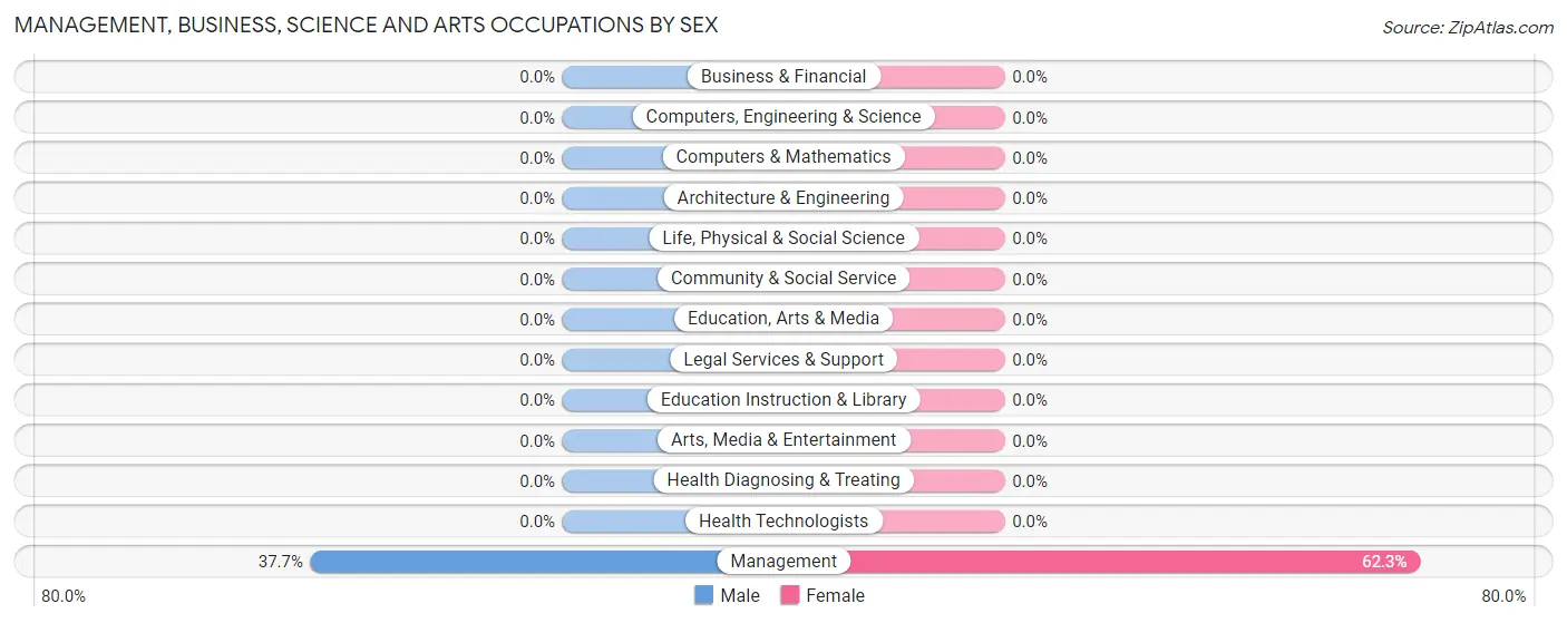 Management, Business, Science and Arts Occupations by Sex in Zip Code 24811