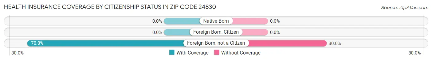 Health Insurance Coverage by Citizenship Status in Zip Code 24830