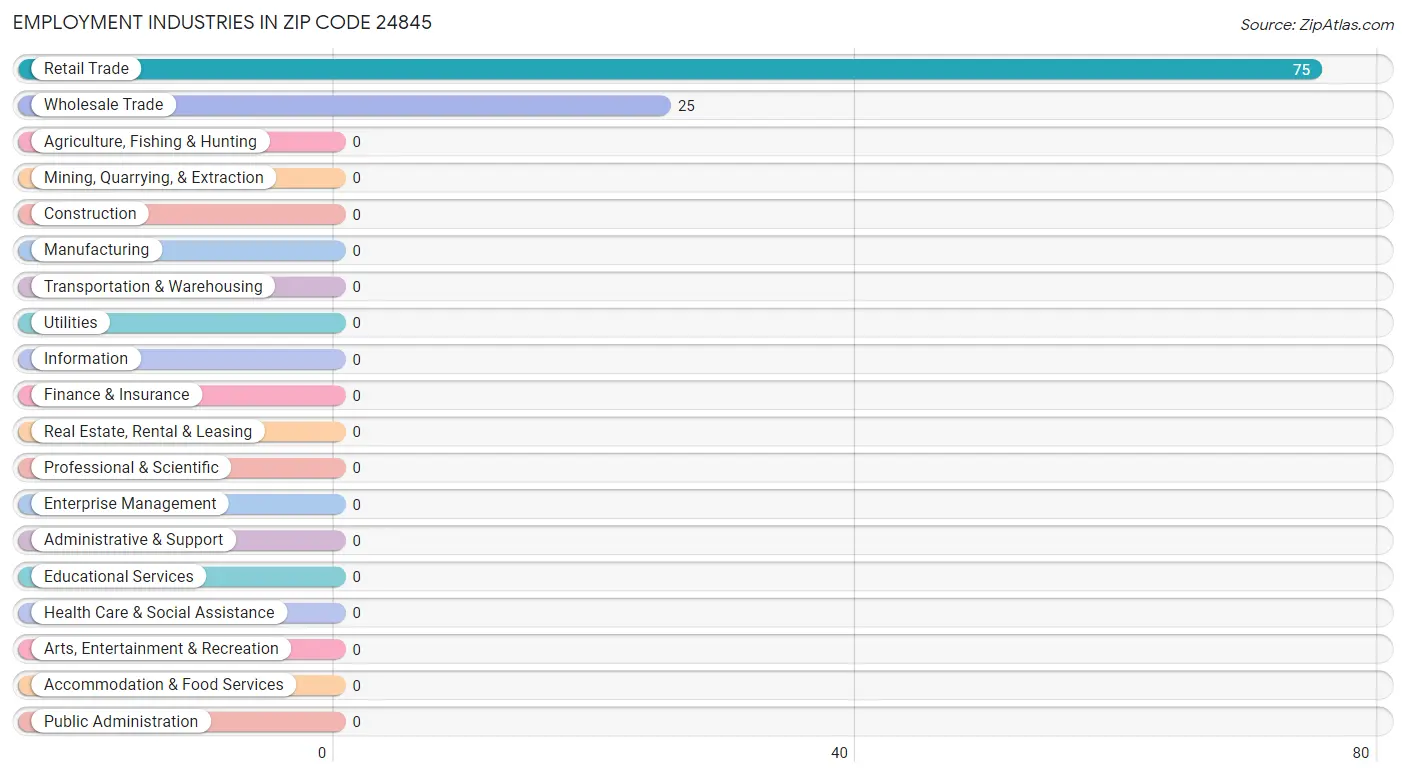 Employment Industries in Zip Code 24845