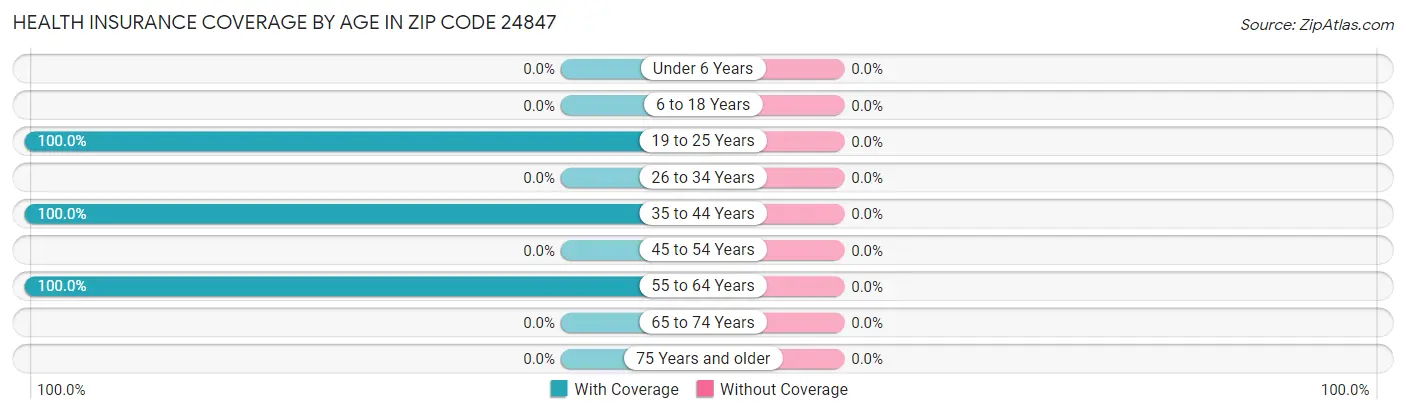 Health Insurance Coverage by Age in Zip Code 24847