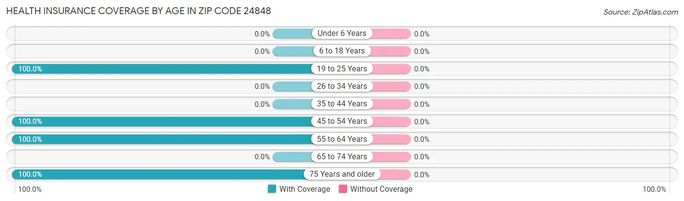 Health Insurance Coverage by Age in Zip Code 24848