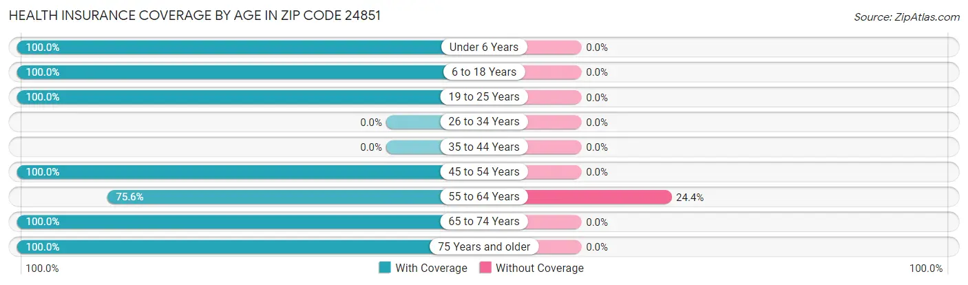 Health Insurance Coverage by Age in Zip Code 24851