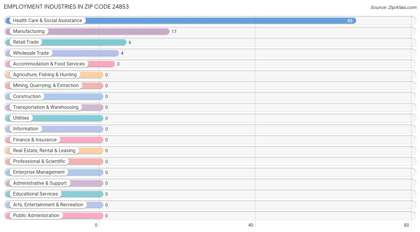 Employment Industries in Zip Code 24853