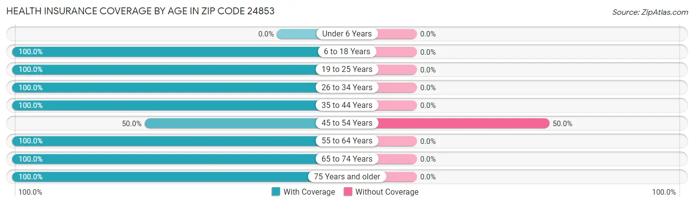 Health Insurance Coverage by Age in Zip Code 24853