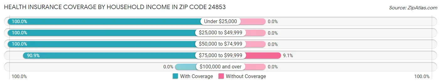 Health Insurance Coverage by Household Income in Zip Code 24853