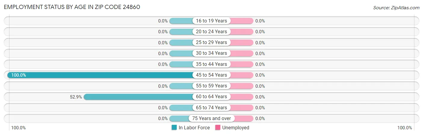 Employment Status by Age in Zip Code 24860