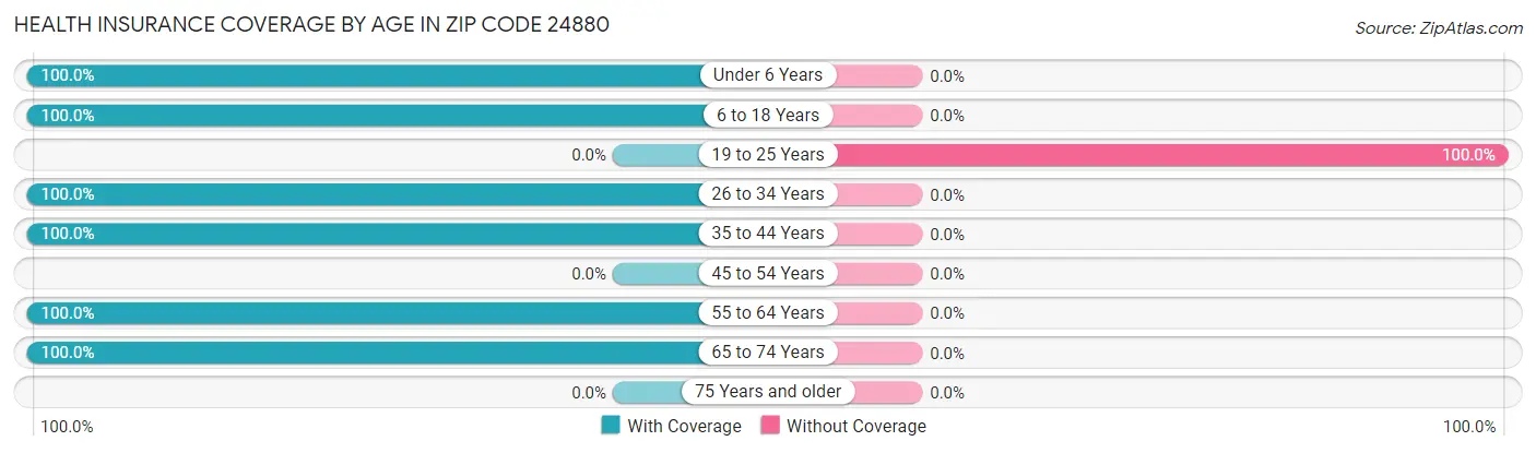 Health Insurance Coverage by Age in Zip Code 24880