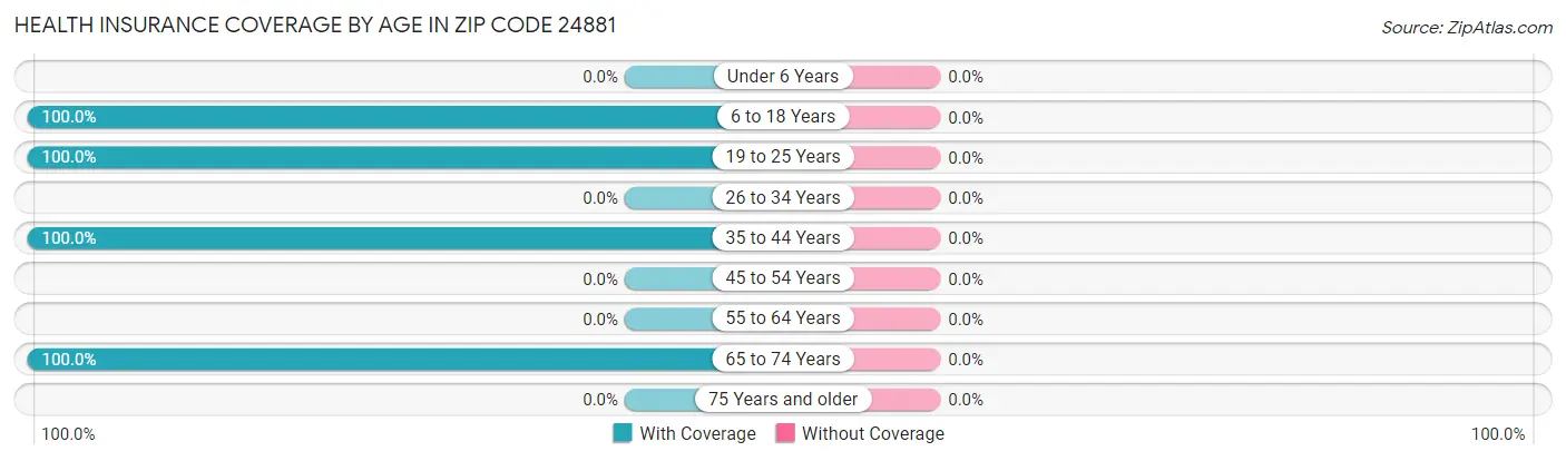 Health Insurance Coverage by Age in Zip Code 24881