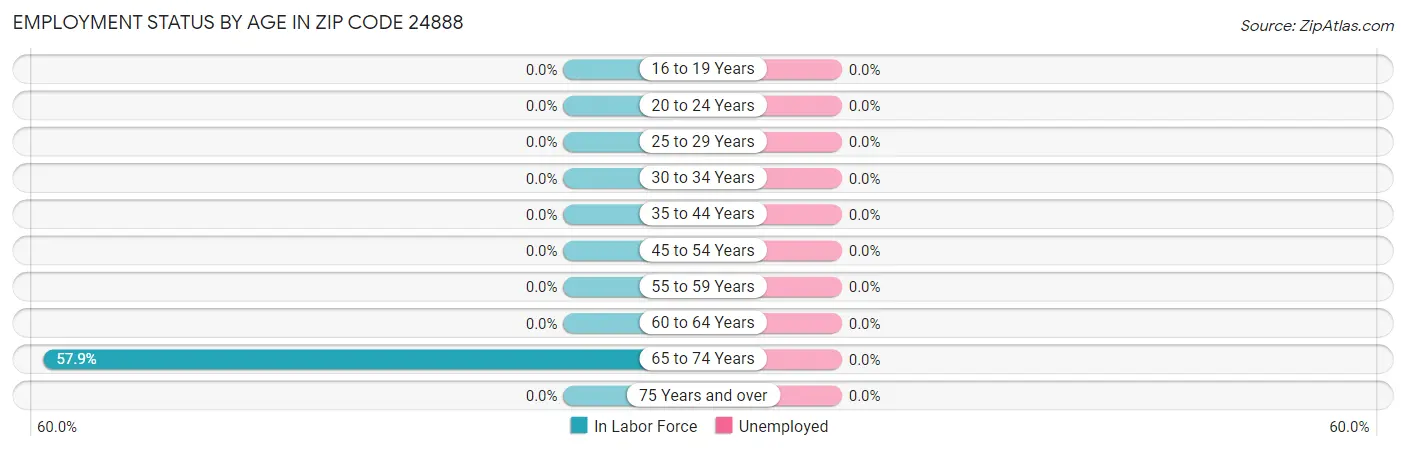 Employment Status by Age in Zip Code 24888