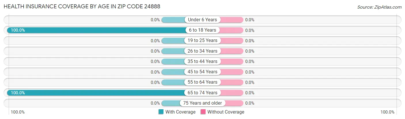Health Insurance Coverage by Age in Zip Code 24888