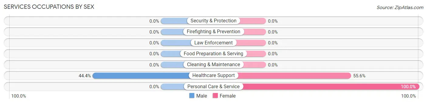 Services Occupations by Sex in Zip Code 24892
