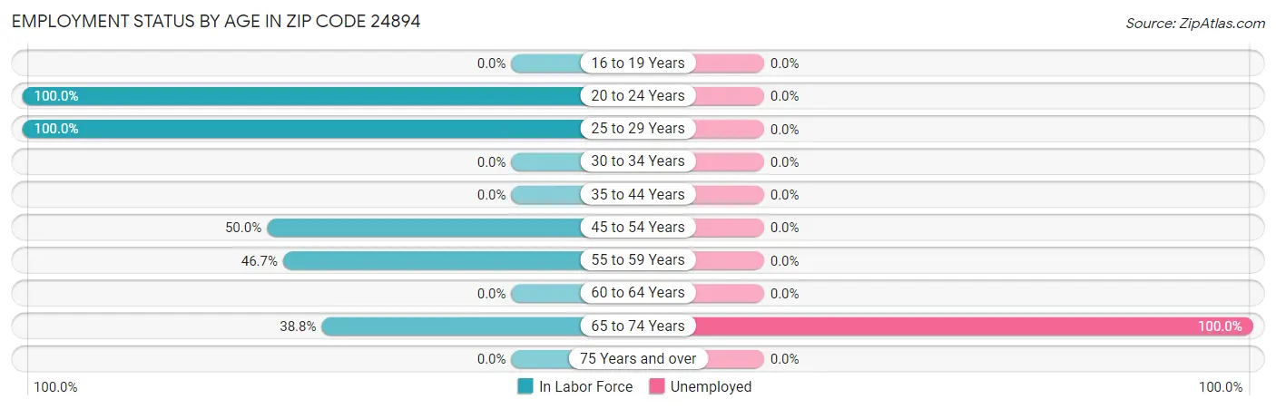 Employment Status by Age in Zip Code 24894