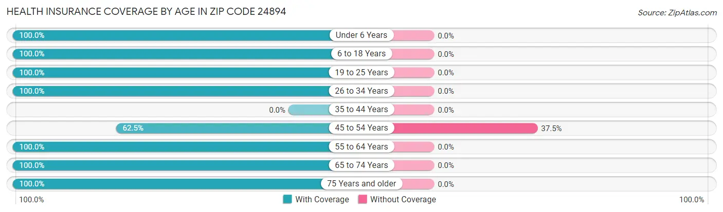 Health Insurance Coverage by Age in Zip Code 24894