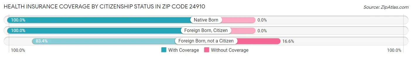Health Insurance Coverage by Citizenship Status in Zip Code 24910