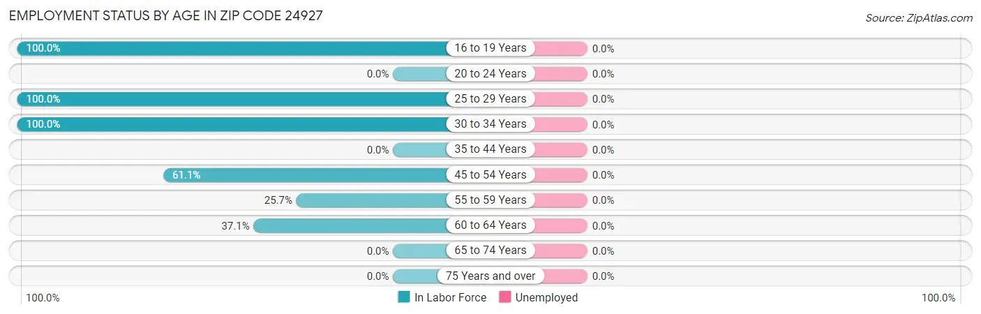 Employment Status by Age in Zip Code 24927