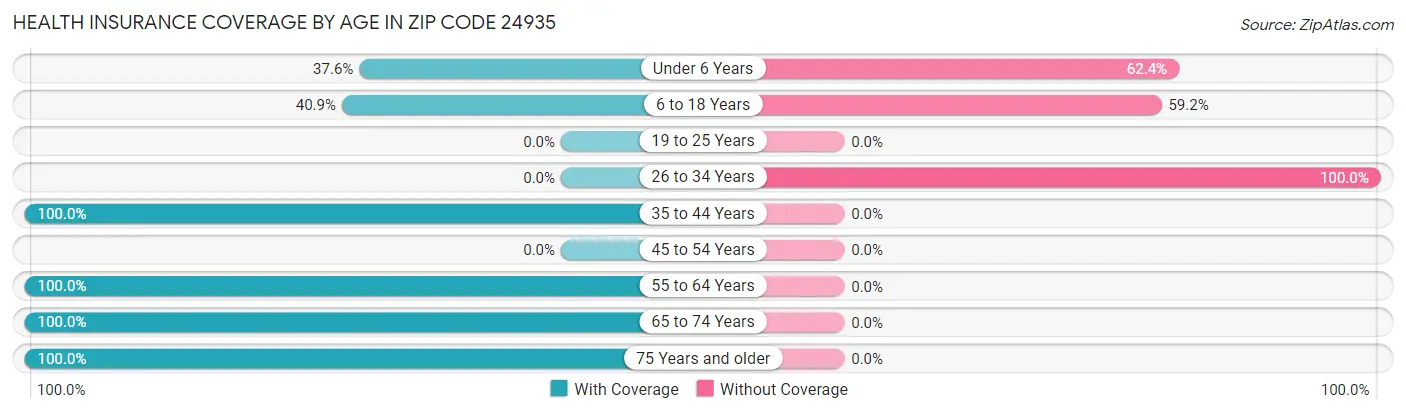 Health Insurance Coverage by Age in Zip Code 24935