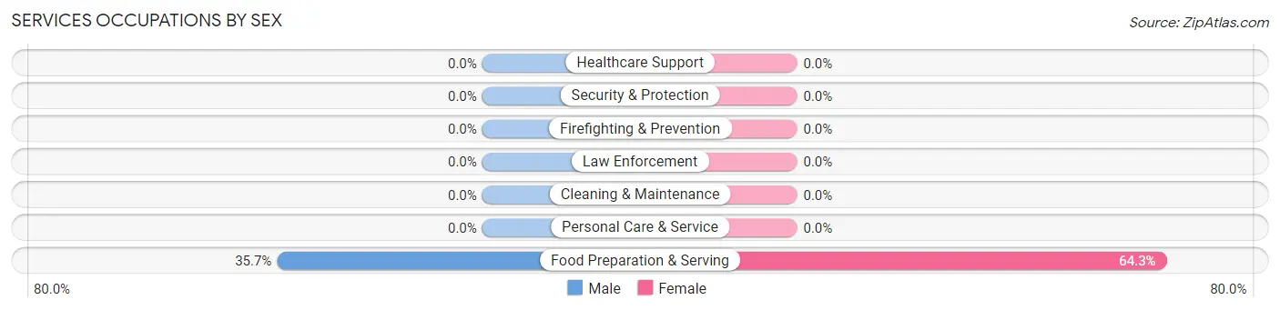 Services Occupations by Sex in Zip Code 24943