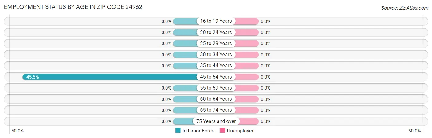 Employment Status by Age in Zip Code 24962
