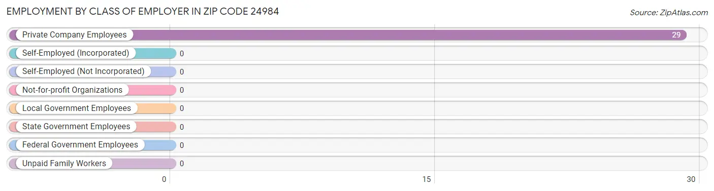 Employment by Class of Employer in Zip Code 24984