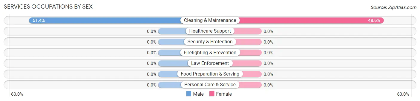 Services Occupations by Sex in Zip Code 24991