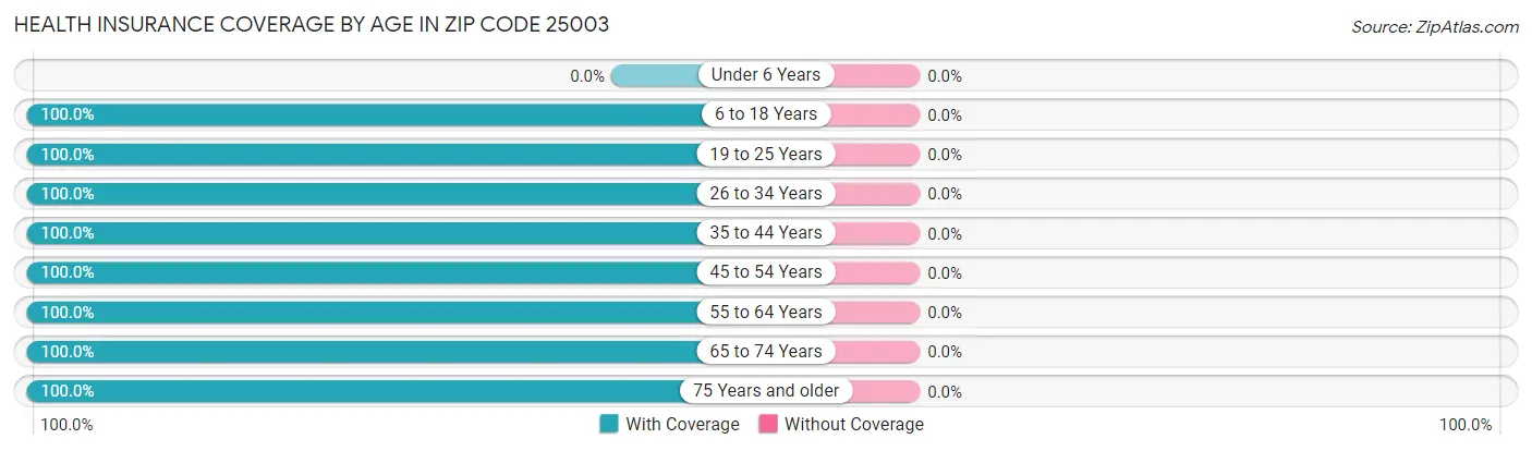 Health Insurance Coverage by Age in Zip Code 25003