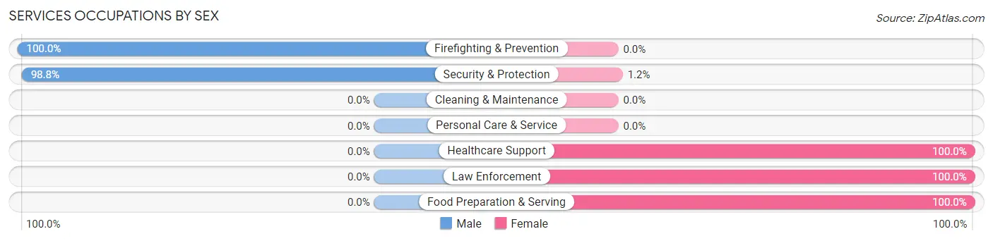 Services Occupations by Sex in Zip Code 25011