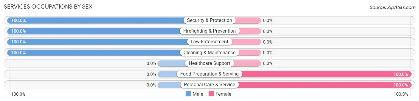 Services Occupations by Sex in Zip Code 25085