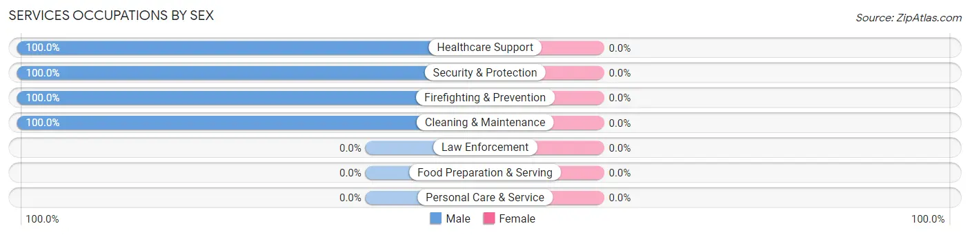 Services Occupations by Sex in Zip Code 25090