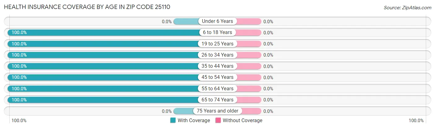 Health Insurance Coverage by Age in Zip Code 25110