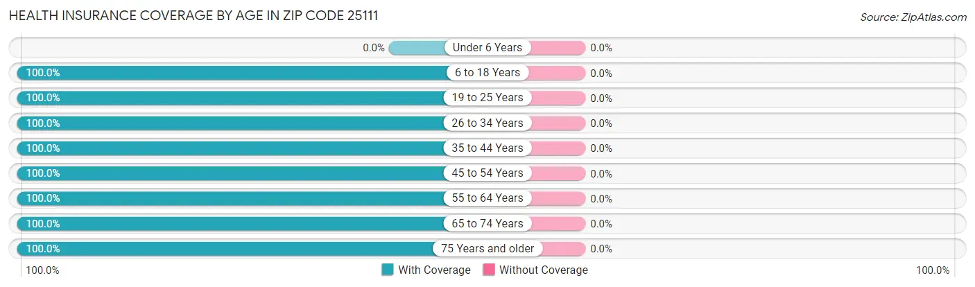 Health Insurance Coverage by Age in Zip Code 25111