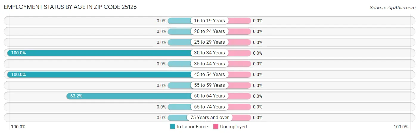 Employment Status by Age in Zip Code 25126