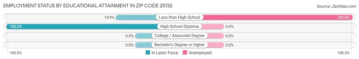Employment Status by Educational Attainment in Zip Code 25132