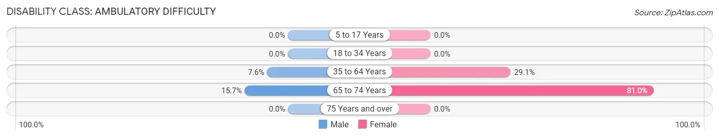 Disability in Zip Code 25133: <span>Ambulatory Difficulty</span>