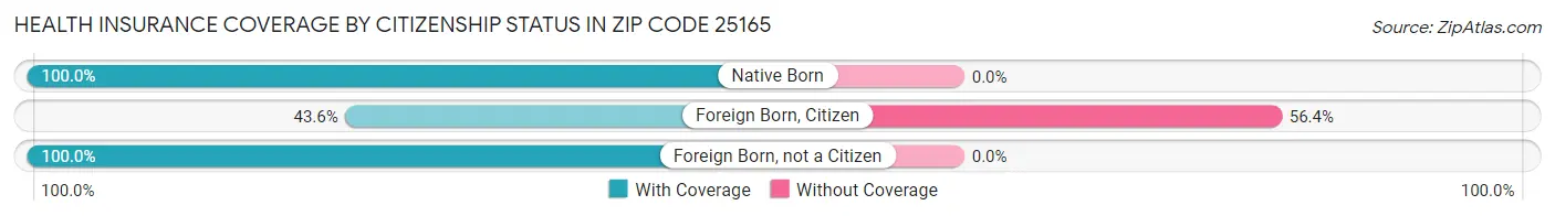 Health Insurance Coverage by Citizenship Status in Zip Code 25165